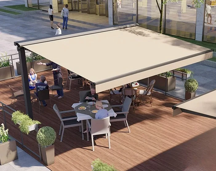 Awning Telescopic canopy Electric balcony Commercial community Cafe Outdoor unilateral column Parking shed