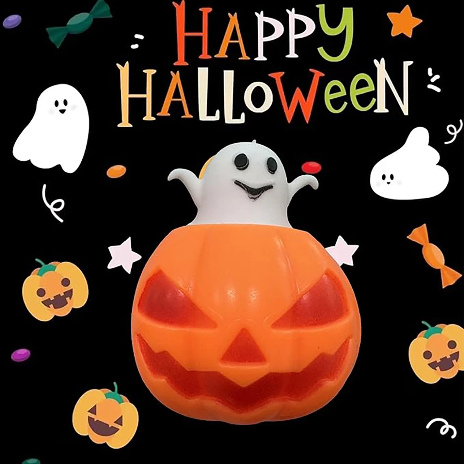 Pumpkin pressure ball Halloween party gift, suitable for children, girls, boys, squeezing sensory Fidget toys