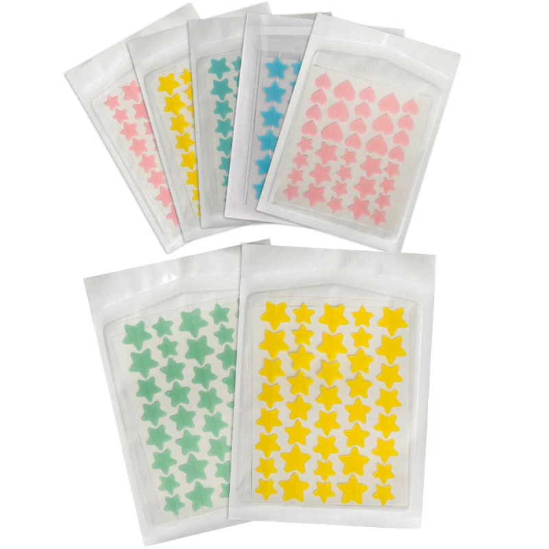 

35/40Pcs Colorful Cute Star Heart Shaped Acne Treatment Sticker Invisible Acne Cover Removal Pimple Patch Skin Care