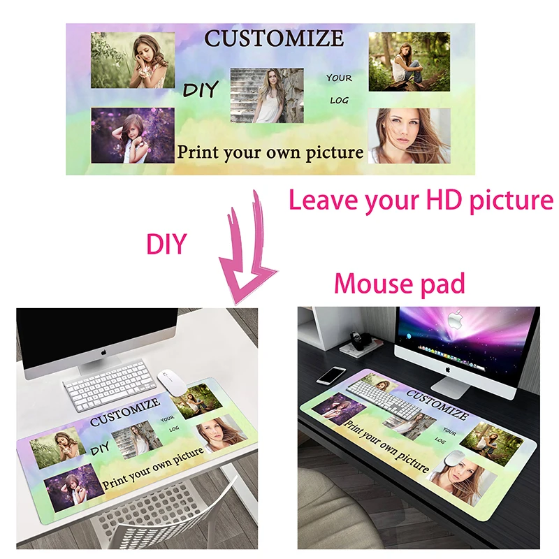 Best Selling custom HD Printing Mousepad Large customized Mouse Pad Computer Lock Edge Keyboard PC Desk Pad Dropshopping