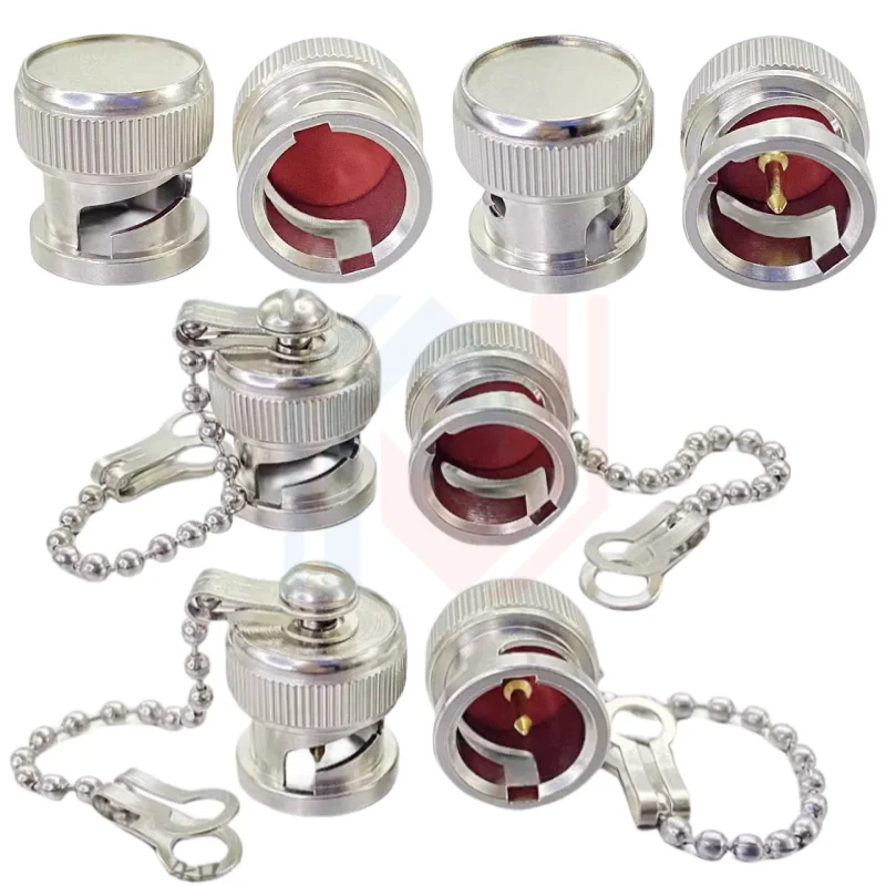 2PCS/LOT Q9 BNC Female Dust Cap Protective Cover with Chain Needle Resistor RF Coaxial Terminator Brass Adapters Fast Delivery