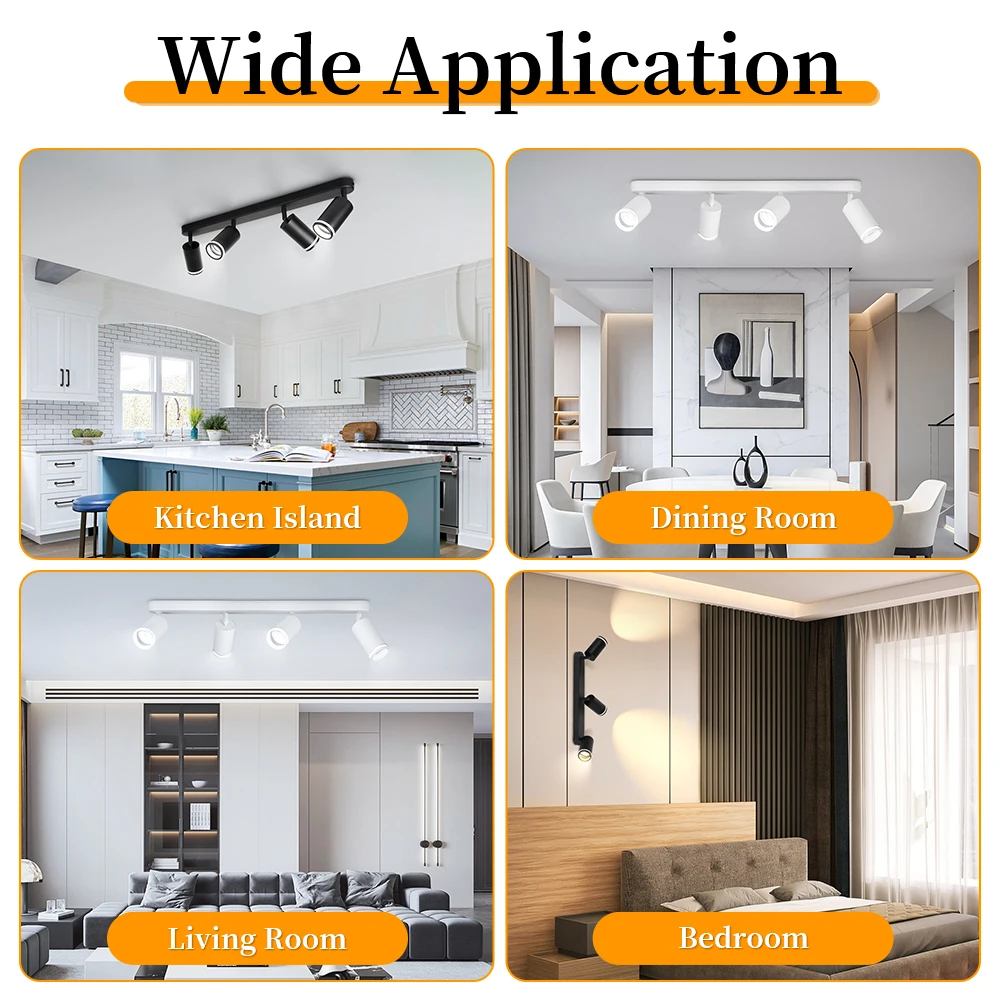 GU10 LED Track Light Spotlight 110-220V Suit Ceiling Lamp GU10 3 Color COB Spot Lights For Kitchen Commercial Living Room Home - view 6