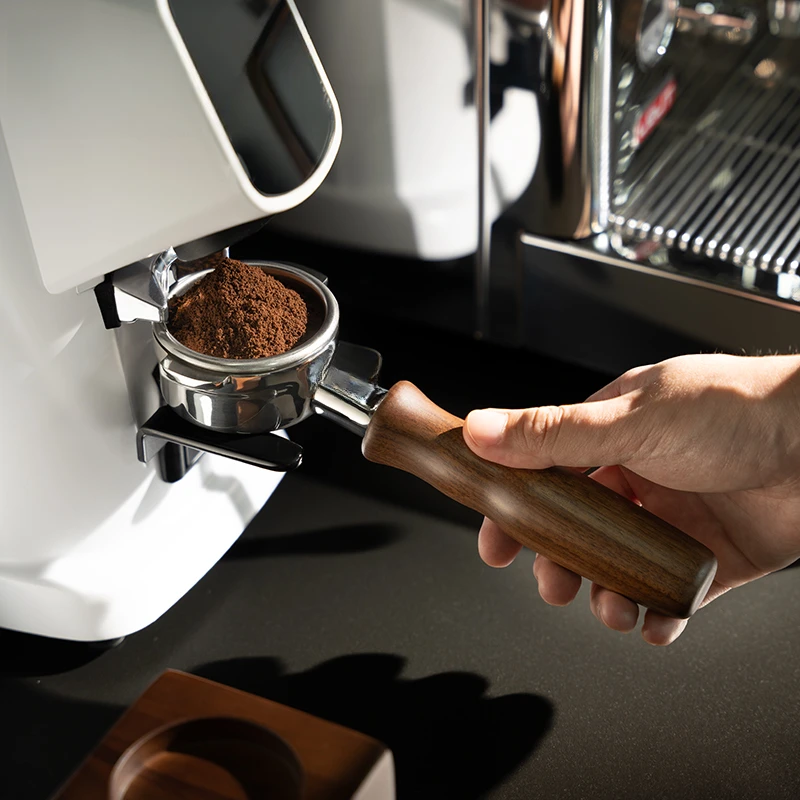 مقبض بدون قاع من الفولاذ المقاوم للصدأ ماكينة صنع القهوة الجوز مقبض استخراج وعاء المسحوق الملحقات الإيطالية
