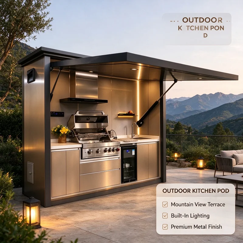 Modular Outdoor Kitchen BBQ Island Grill Station Stainless Steel Cabinet Sink Fridge Patio Garden Bar Counter