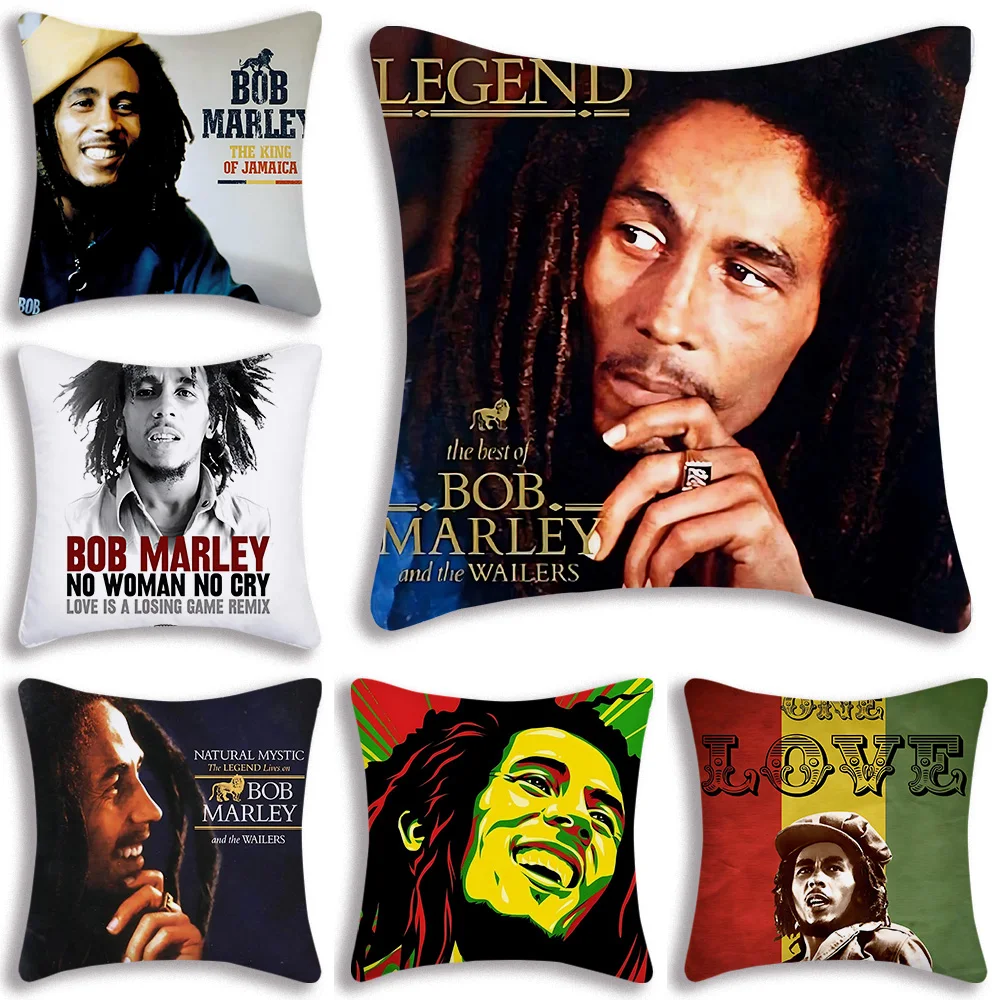 

Bob Marley and The Wailers Pillow Covers Cartoon Sofa Decorative Home Double-sided Printing Short Plush Cute Cushion Cover