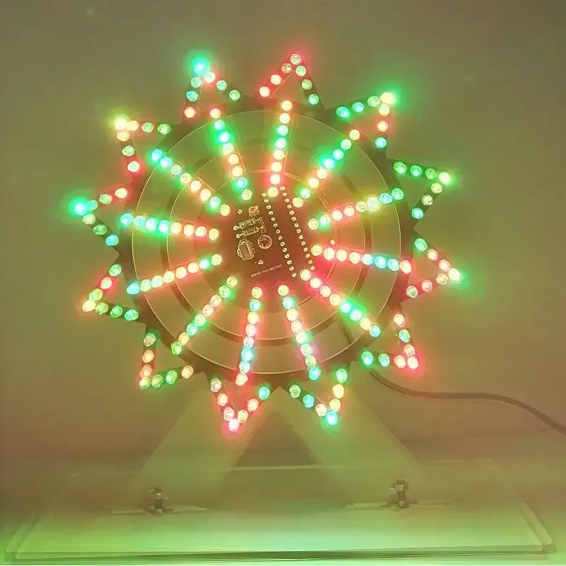 Automatisch roterende kleurrijke LED-lichtkubus DIY Kit 51, enkele chip microcomputer reuzenrad spectrumonderdelen