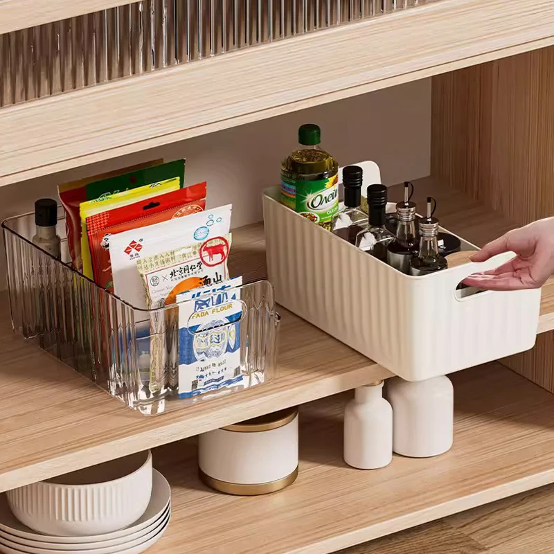 Nordic Stil Lagerung Korb Acryl Wohnzimmer Utility Pellet Tablett Küche Gefrierschrank Box Hause Obst Rack Regal