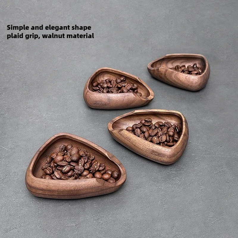 Ceramic Coffee Bean Measuring Tray，Wooden Sample Bean Display Holder，Raw Bean Weighing Dish，Coffee Powder Cooling Discs