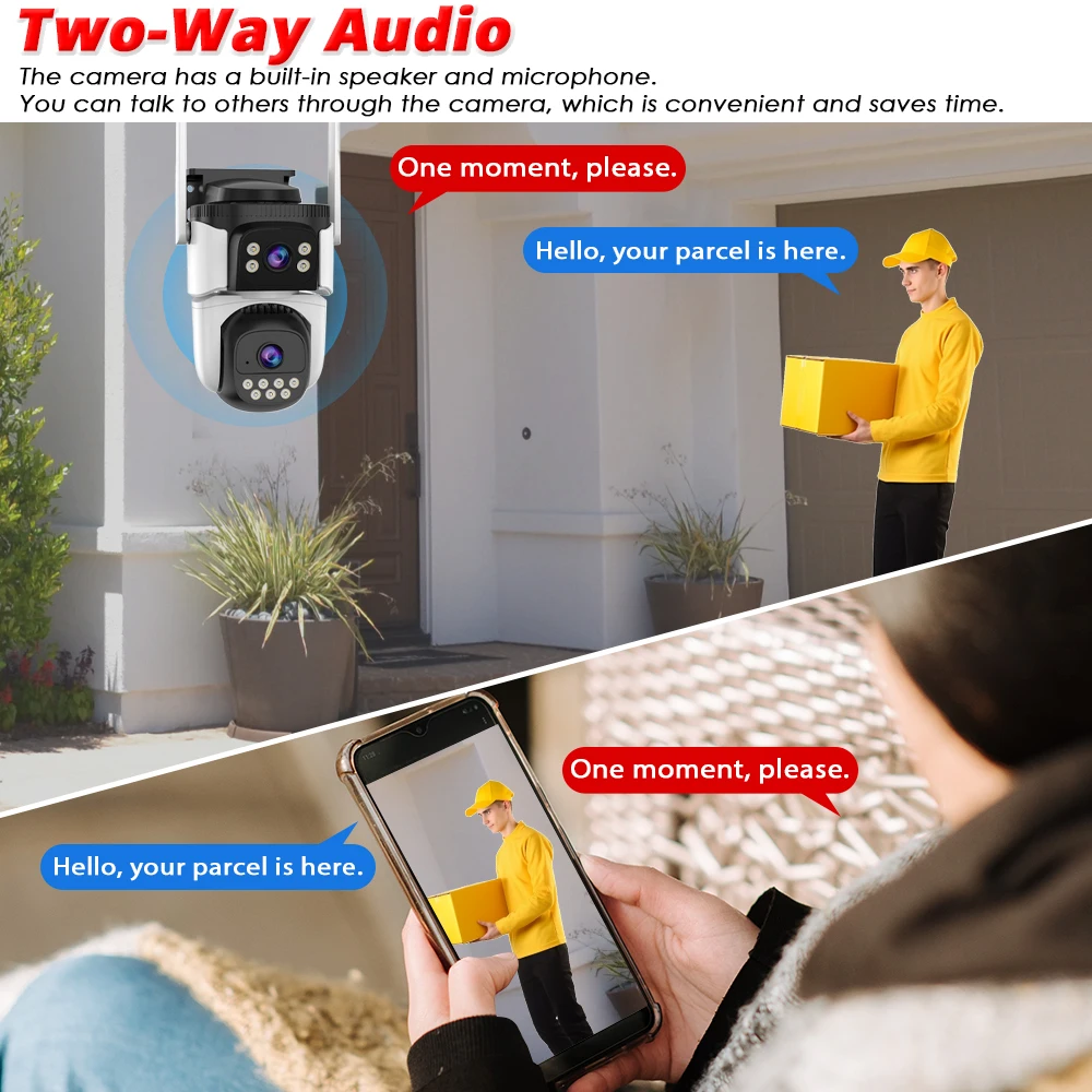 Outdoor Wireless CCTV Surveillance Camera Wifi 5MP 10MP Dual Lens Two Screens Security IP Camera Waterproof Smart Home PTZ CCTV