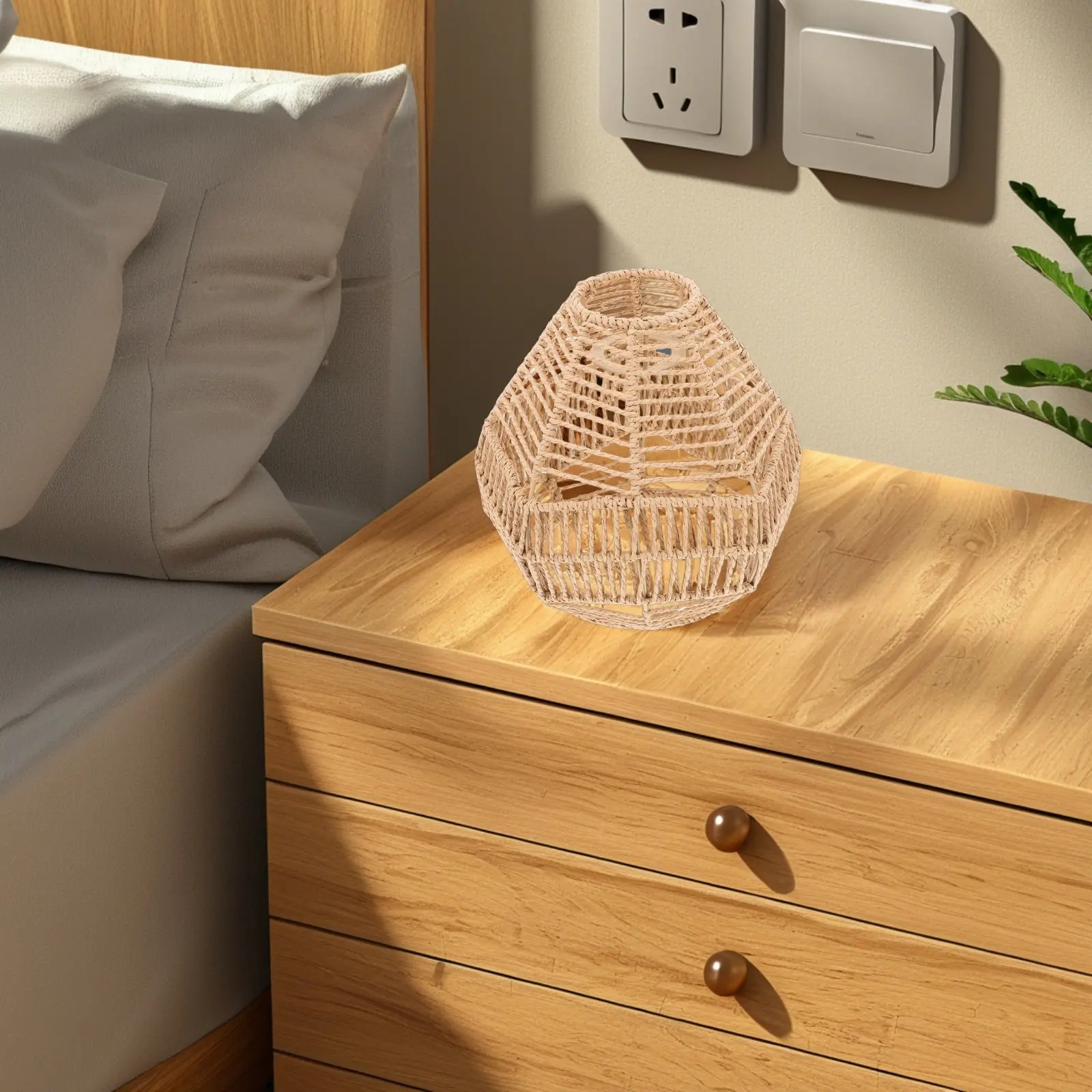 

Плетеный вручную абажур из искусственного ротанга для подвесного светильника в винтажном стиле бохо, замена абажура для чайной комнаты, ресторана, креативный дизайн