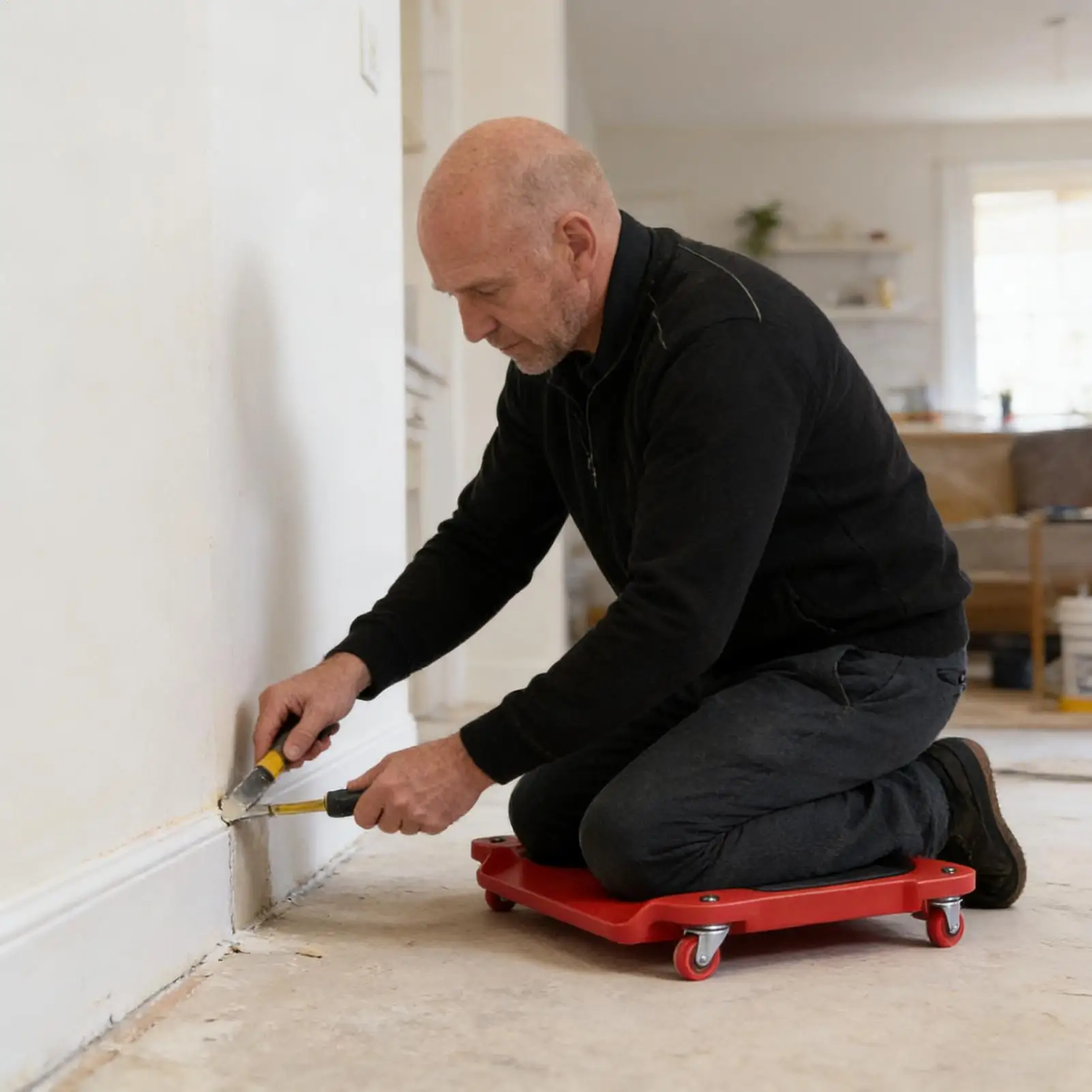 Rolling Knee Pads With Wheels Cushioned Knee Pad Movable Knee Dolly Creeper Used For Tile Work Floor Construction Tool