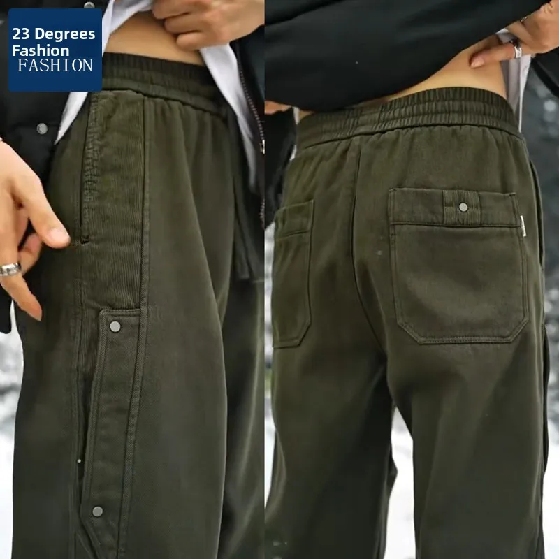 

Мужские утепленные рабочие брюки на осень-зиму, свободного кроя, дышащие, повседневные, в стиле ретро, из хлопка, прямые штанины...