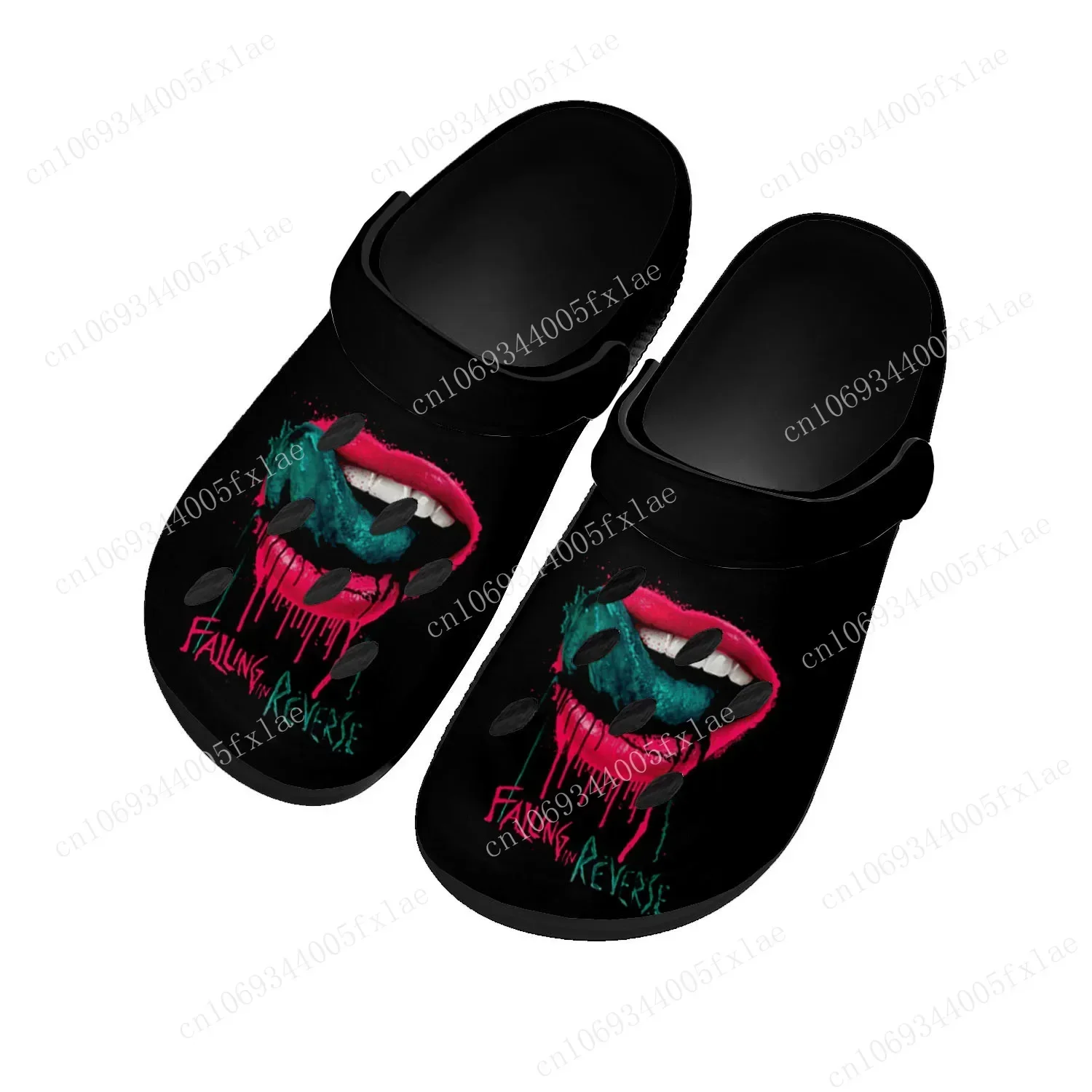 

Falling In Reverse Punk Rock Band Home Clogs Custom Water Shoes Mens Womens Teenager Shoes Clog Breathable Beach Hole Slippers