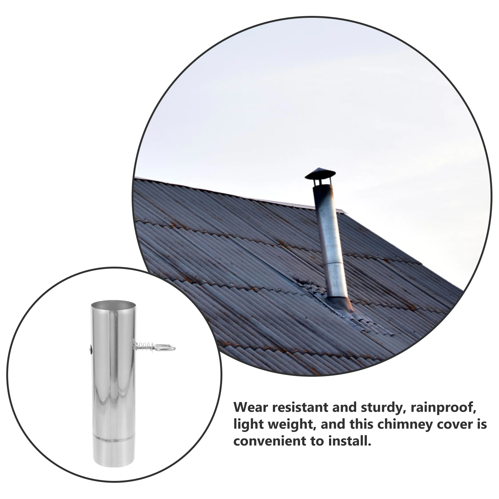 

Adjustable Camping Chimney Flue Stainless Steel Outdoor Stove Exhaust Pipe Flexible Ventilation Pipe for Cooking Heating Stove