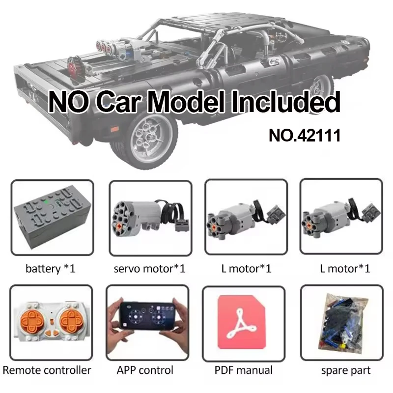 Technical RC Modification Motor Kit for 42154/ 42141/42096 /42056/ 42083 /42010/42111/42115 Car Building Block Brick (no car)