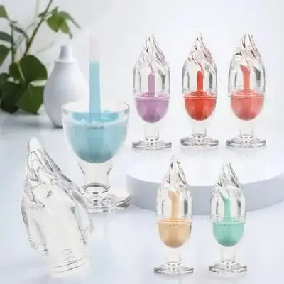 6Pcs Lip Gloss Bottles Ice Cream Design Refillable Lipstick Tubes Portable DIY Lip Balm Containers Small Travel Tool