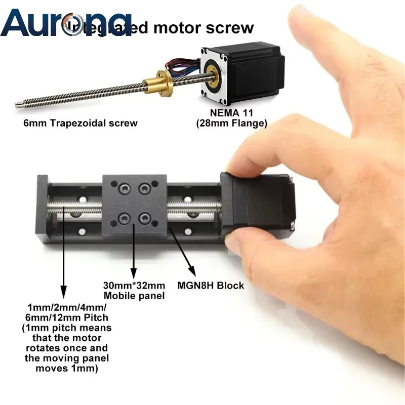 【Smart】XY/XYZ Sliding Table T06 Mini Trapezoidal Lead Screw Linear Rail Motor Kit Motorized Gantry Linear Rail Guide Stage