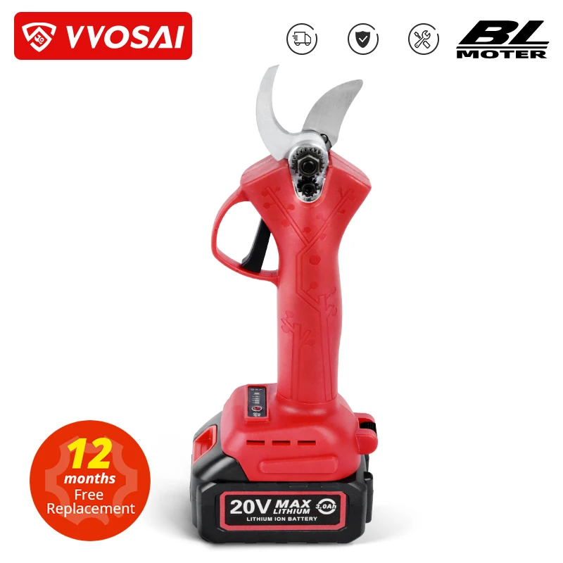 VVOSAI MT-SER 20V Brushless Electric Scissors Cordless Pruning Shear Rechargeable Scissors Fruit Tree Bonsai Pruner Power Tools