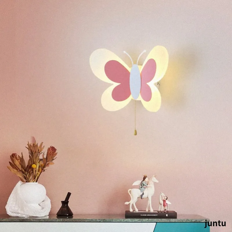Butterfly Girl Room Light Creative Cartoon Kids EnergySaving Bedside Lamp Bedroom Wall Light Ceiling Hallway Lamp