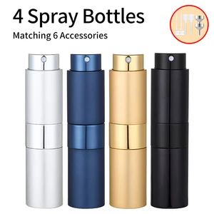 رذاذ عطر قابل لإعادة التعبئة مع 5 زجاجات رذاذ ، 2 قمع من الألومنيوم ، 2 خدع استغناء ، 2 قش زنبركي ، 4 قطع + 6 ملحقات أفضل 10 مبيعات عبوة THC - رقم 10