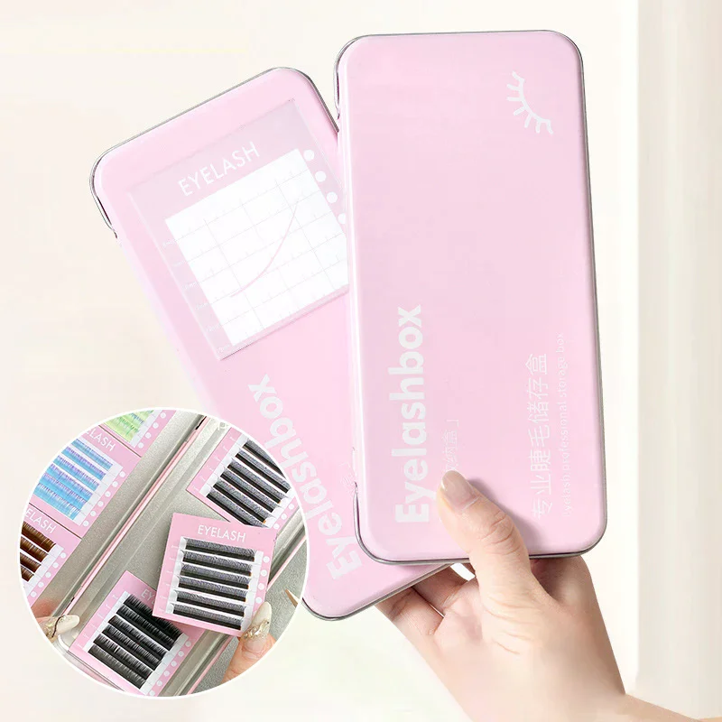 Empty Magnetic Fake Eyelash Storage Box With 6 Diskettes False Eyelash Holder Case Container Travel Pallet Lash Holder