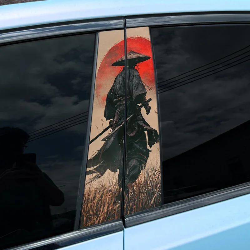 

1PC JDM Samurai Car Stickers Auto B Pillar Waterproof Decoration Cover Scratches DIY Car Doors Pillar Sunscreen PET Decals