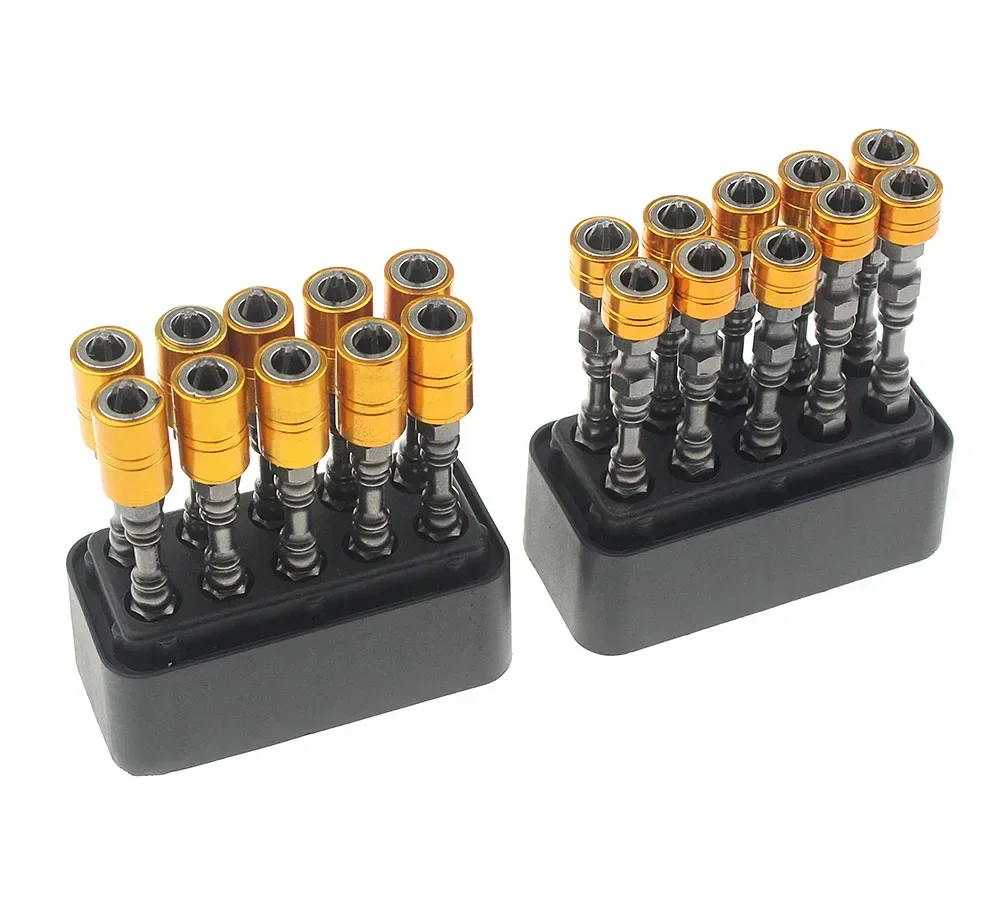 10 قطع 65 ملم لقم ثقب فيليبس المغناطيسي - لقم مفك براغي PH2 مع ساق سداسية 1/4 بوصة وتوقف عمق للحفر #4