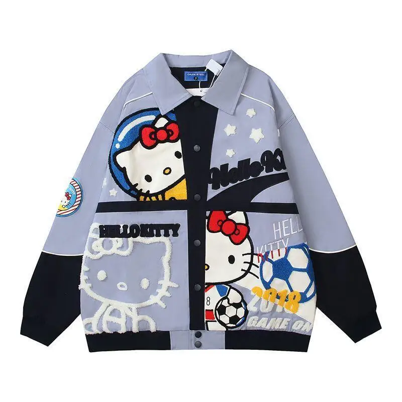 

Куртка-бомбер Sanrio Hello Kitty в стиле ретро для девочек, осенняя коллекция 2026, в корейском стиле, для повседневной носки