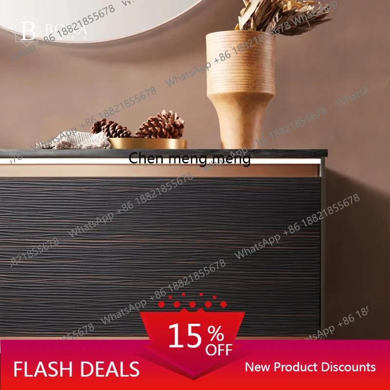 Slate solid wood bathroom cabinet combination bathroom washbasin cabinet washstand bathroom cabinet