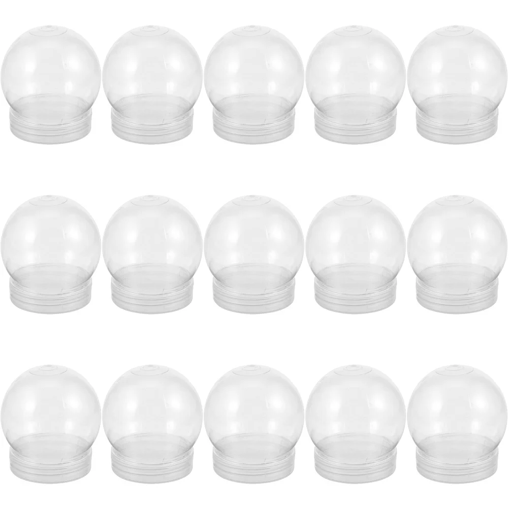 

15 Pcs DIY Snow Globe Water Making Globes Clear Artificial Portable Supplies Plastic Ball Shape Round