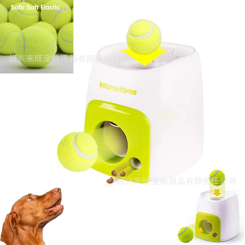 Pet Tennis Reward Dog Training Toy Self Entertainment Interactive Rolling Ball Machine Non Electric Food Dispenser