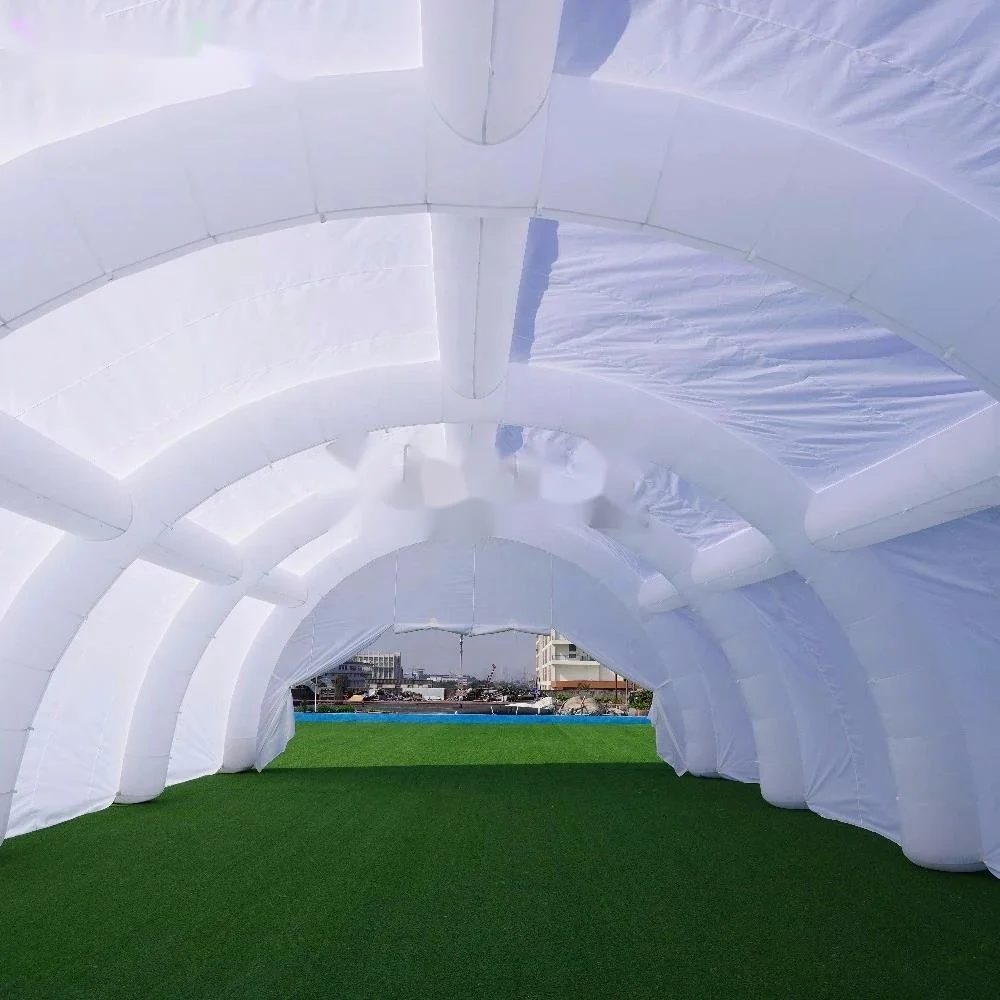 wholesale Tienda de túnel inflable de arco blanco grande para fiestas al aire libre, almacén inflable, marquesina de pabellón Hangar para eventos y bodas