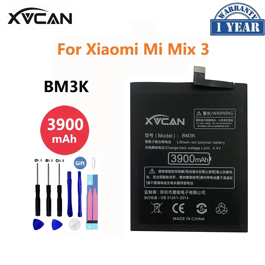 

Original XVCAN Battery BM3K For Xiaomi Mix 3 Mix3 3900mAh High Capacity Rechargeable Phone Replacement Batteria Akku