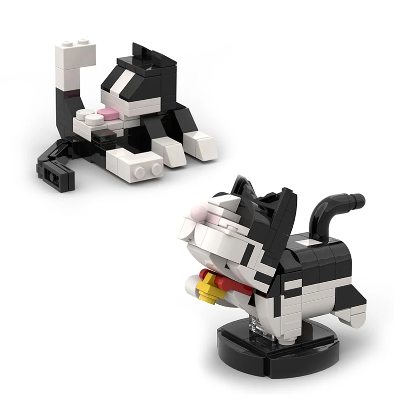 

Креативные строительные блоки MOC Milk Cat — модели лизающих кошек и счастливых кошек, развивающие игрушки для детей, небольшой подарок и украшение