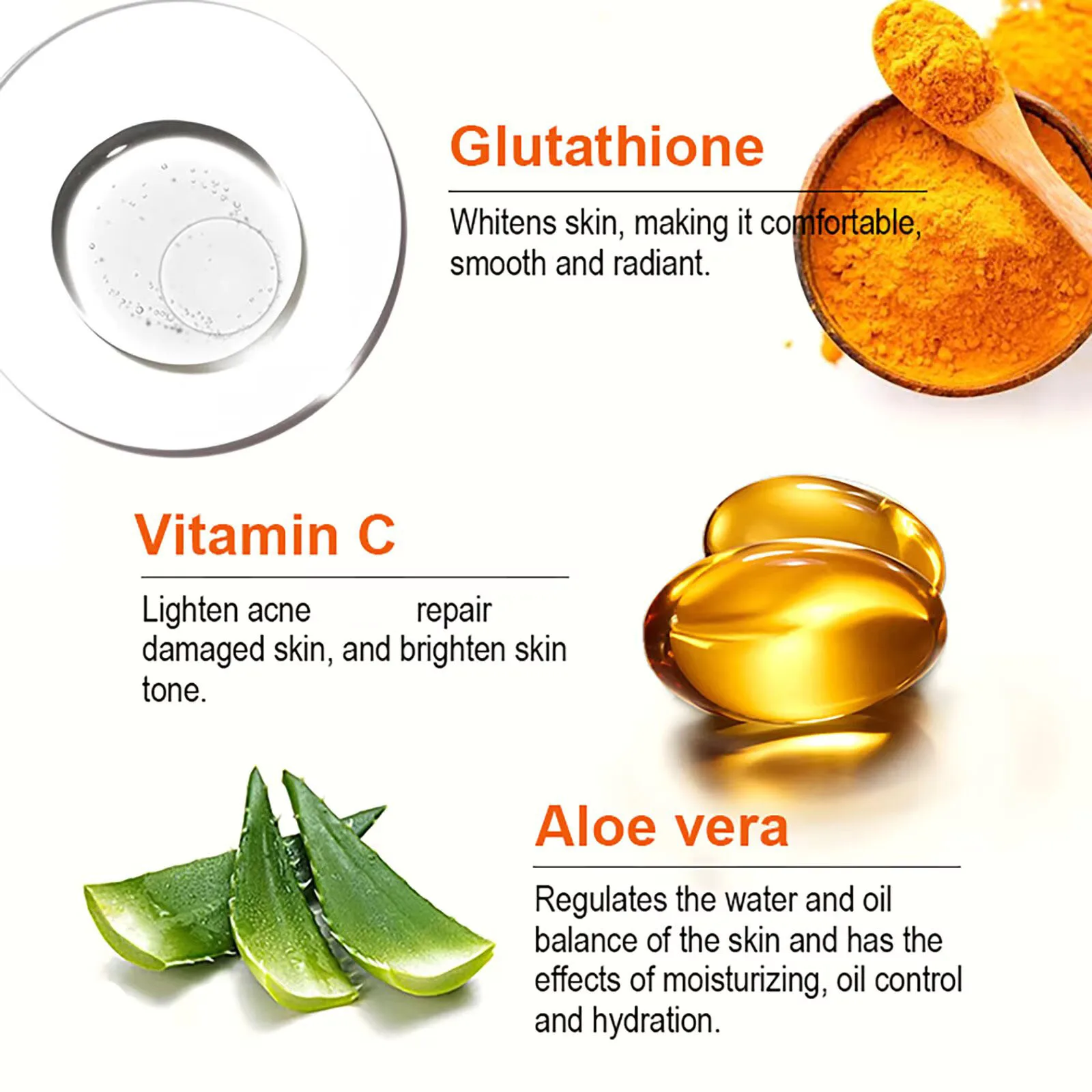 LKIAE Natural Turmeric Whitening Skin Care Set, Moisturizing, Anti Dark Spots, Acne, Even Skin Tone, With Glutathione And Aloe