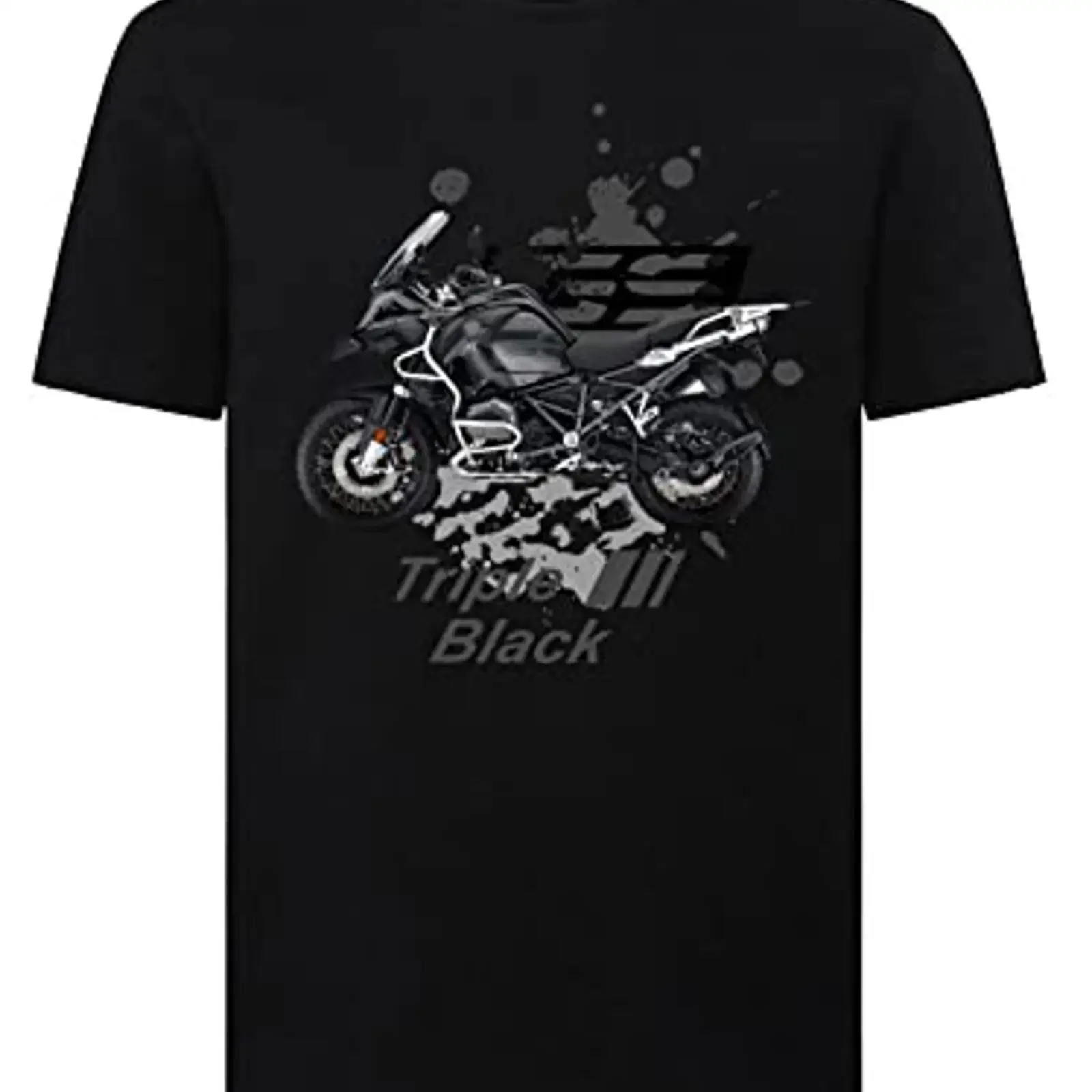 AZgraphishop T Shirt mit Grafik R 1200 GS ADV Triple Black Paint Style TS BM 029 vintage Washed Comfortable Breathable Soft
