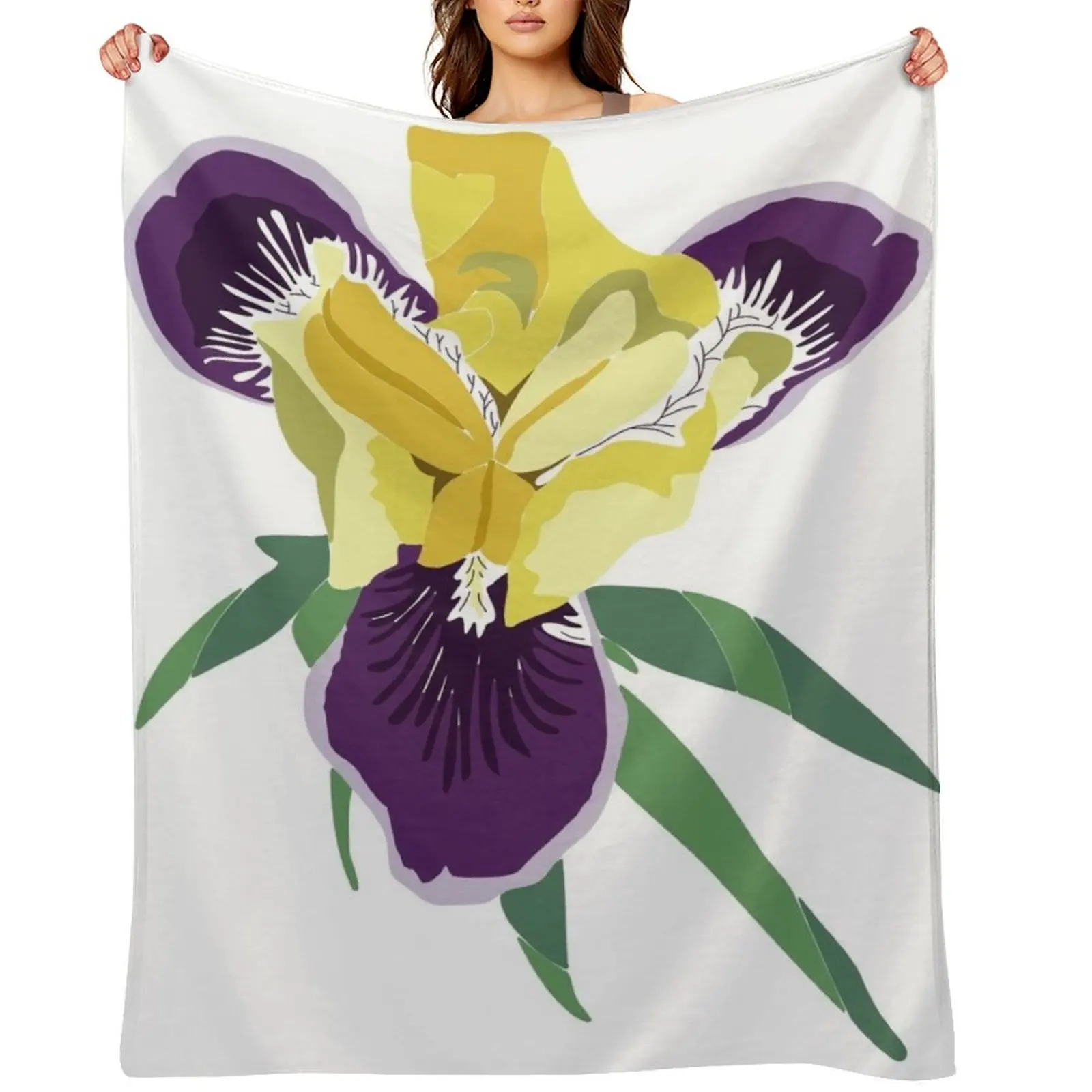 

Iris Flower From Poland Throw Blanket Luxury St Furry christmas gifts funny gift Blankets