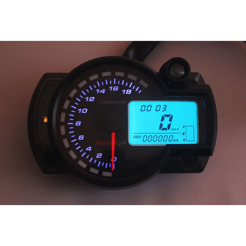 Modern KOSO 18000rpm Black White LCD Digital Motorcycle Odometer Speedometer Adjustable 7 Color Instrument Motorbike 299kmh