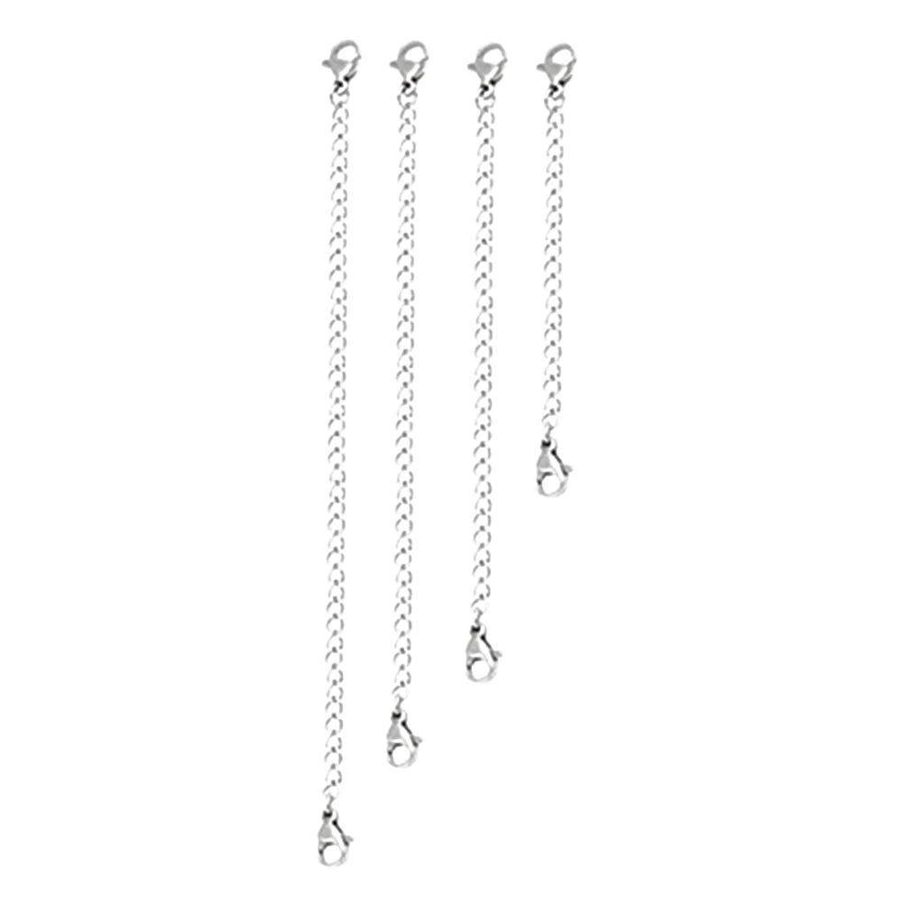 

Stainless Steel Extender Chain Set 15cm 10cm 7cm 5cm Silver Lobster Clasp Necklace Bracelet DIY Jewelry Making Supplies Findings
