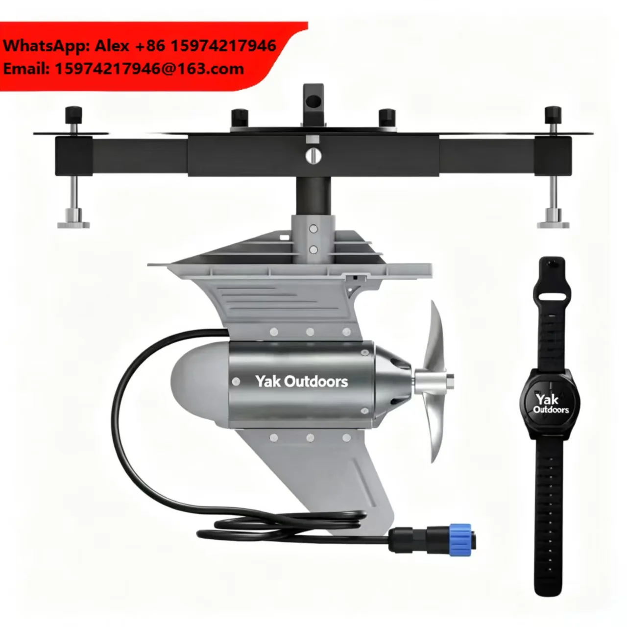 Yak Outdoors New 450W Safe Electric Thruster Motor For Fishing Kayaks Lakes Rivers Use Can Be Installed Battery 1 Year Warranty