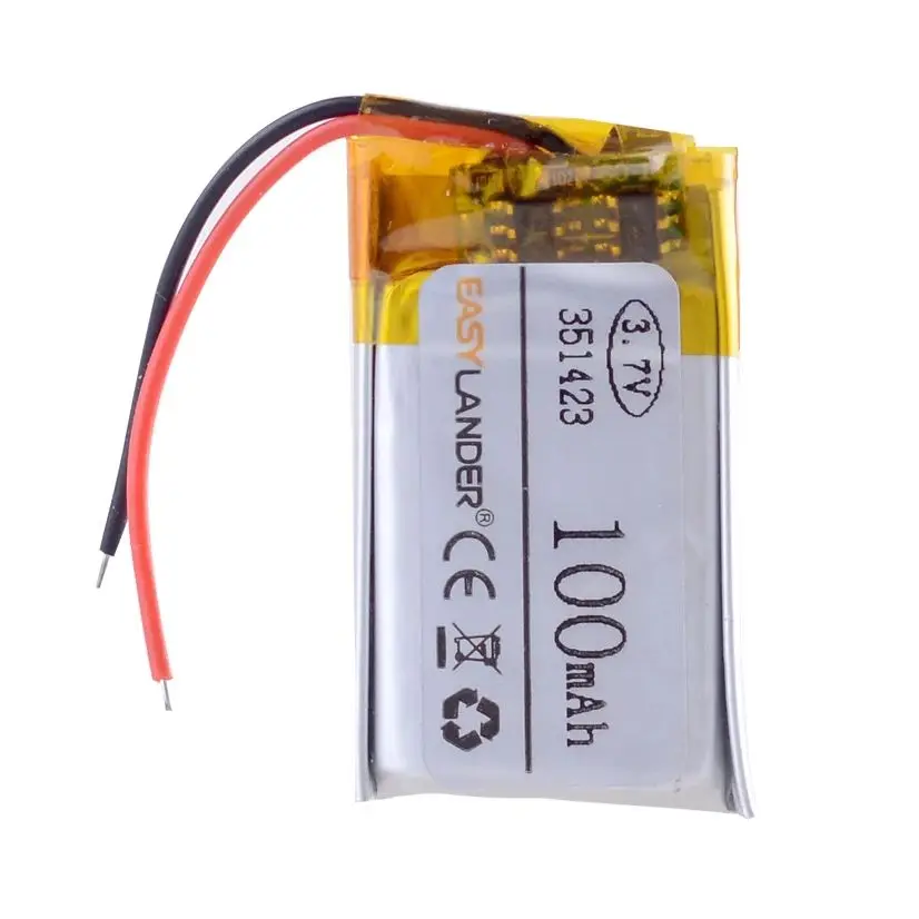 3.7V 100mAh 351423 Lipo Li polymer lithium Battery 341423 For MP3 electronic table headset Bluetooth fitness bracelet
