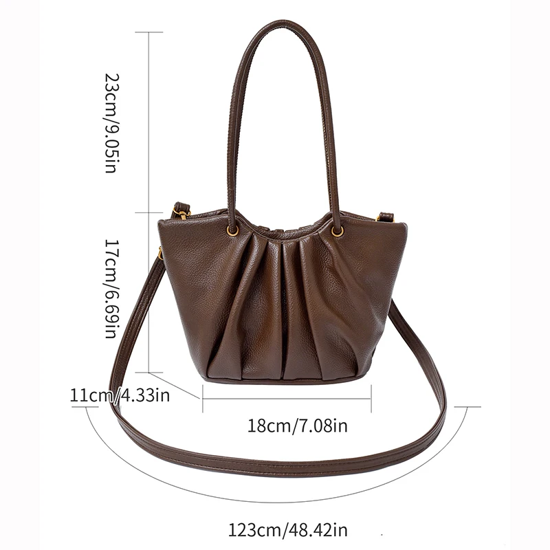 

New Crinkle-Textured Women's Tote Crossbody Bag Soft PU Leather Fashion Shoulder Purse for Casual Outings Work Commute and Daily