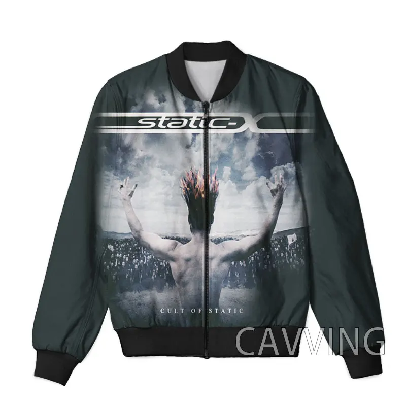 

New Fashion Women/Men's 3D Print Static-X Rock Zipper Bomber Jackets Men Overcoat Mens Coat Zip Up Jackets