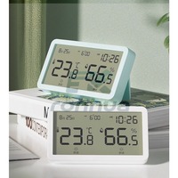 Electronic Temperature Humidity Meter - LCD Digital Clock Thermometer Hygrometer, Wall-Mounted High Precision Indoor Home Use