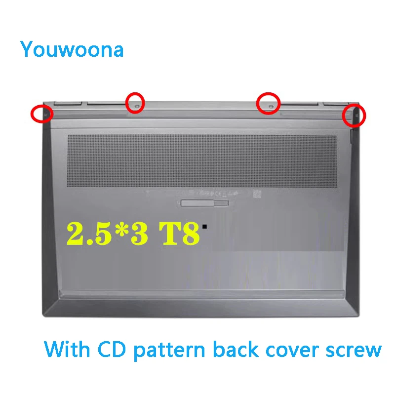NEW ORIGINAL Laptop Bottom Cover Case Screw for HP ZBook Fury 15 G7 G8 ZBook Fury 17 G7 G8 With CD pattern