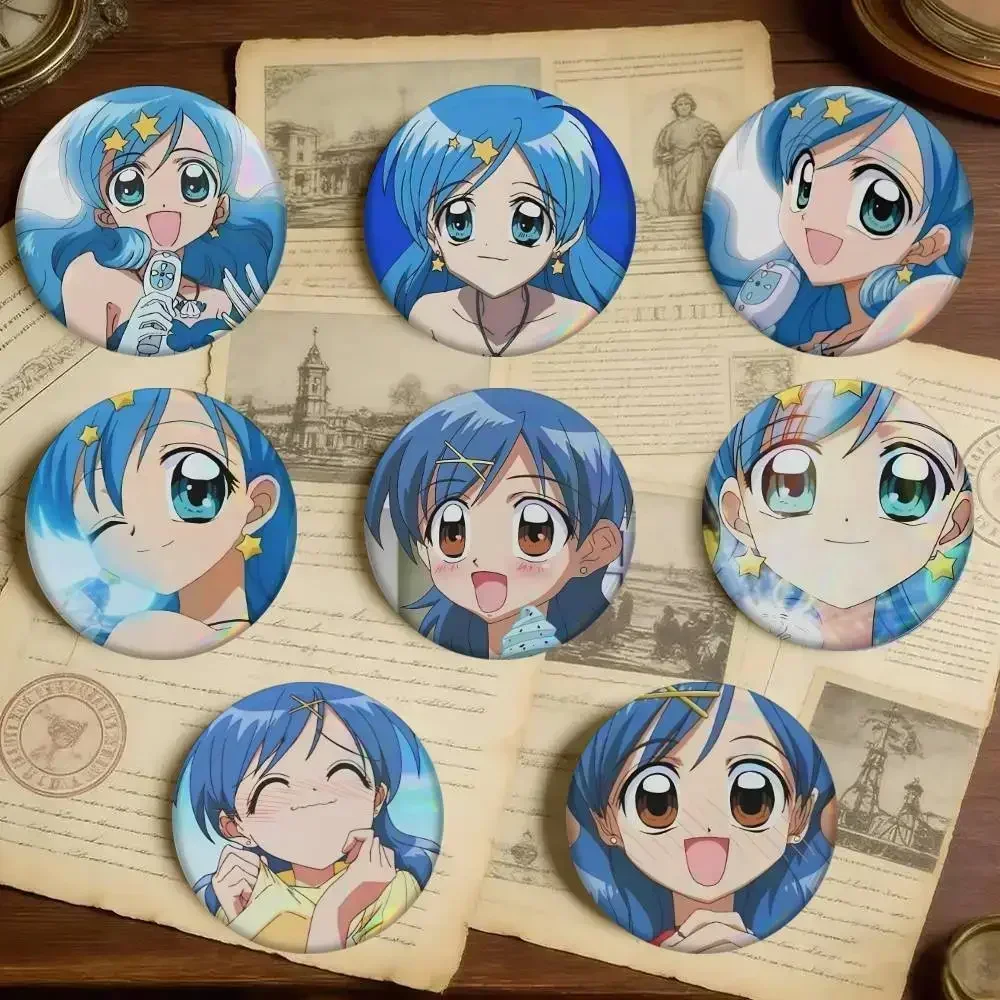 Mermaid Melody Pichi Pichi Pitch Hanon Hosho Badges 25 32 44 58 75 Mm Round Cosplay Pin Bag Decor Fans Collect Brooch Souvenir