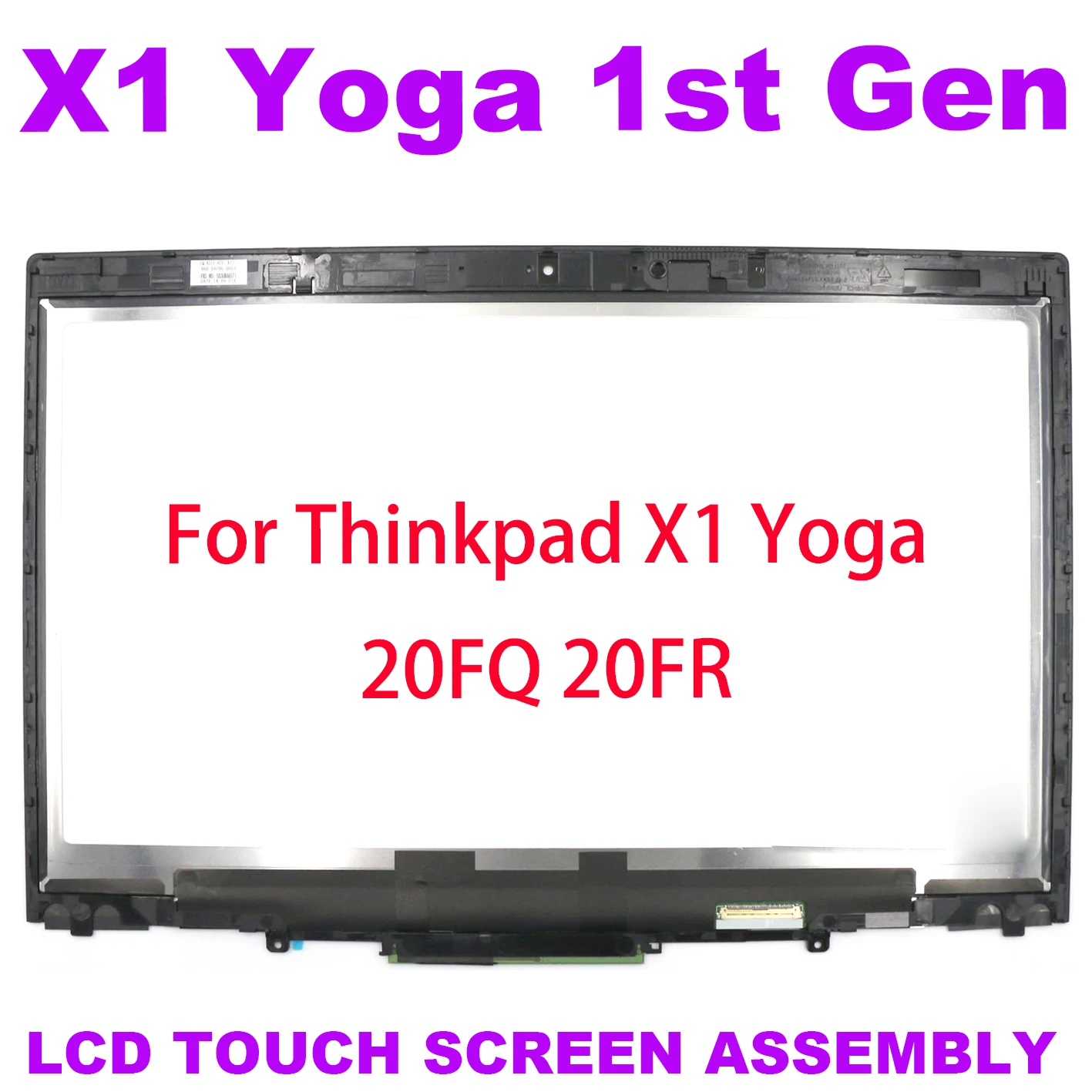 Substituição da Tela Sensível ao Toque para Lenovo Conjunto do Painel de Exibição Lenovo x1 Yoga Gen 20fq 20fr Lcd 00ur189 01ay700 00jt856 01ay702