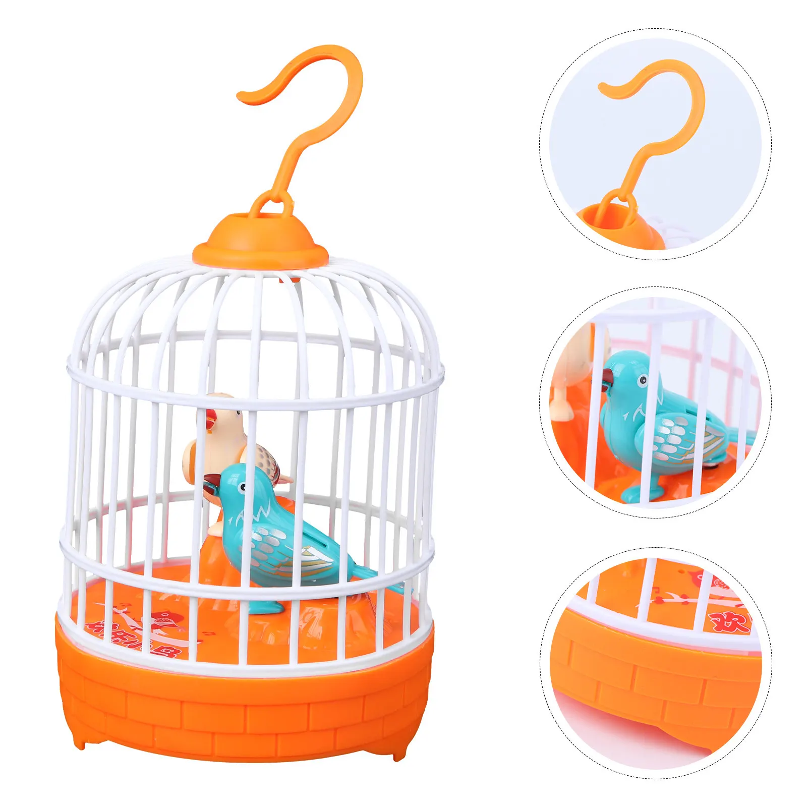 1Pcs Voice Sensor Mini Simulation Birdcage Induction Electronic Pet Plaything Kids Sound Activated Home Decoration Gift