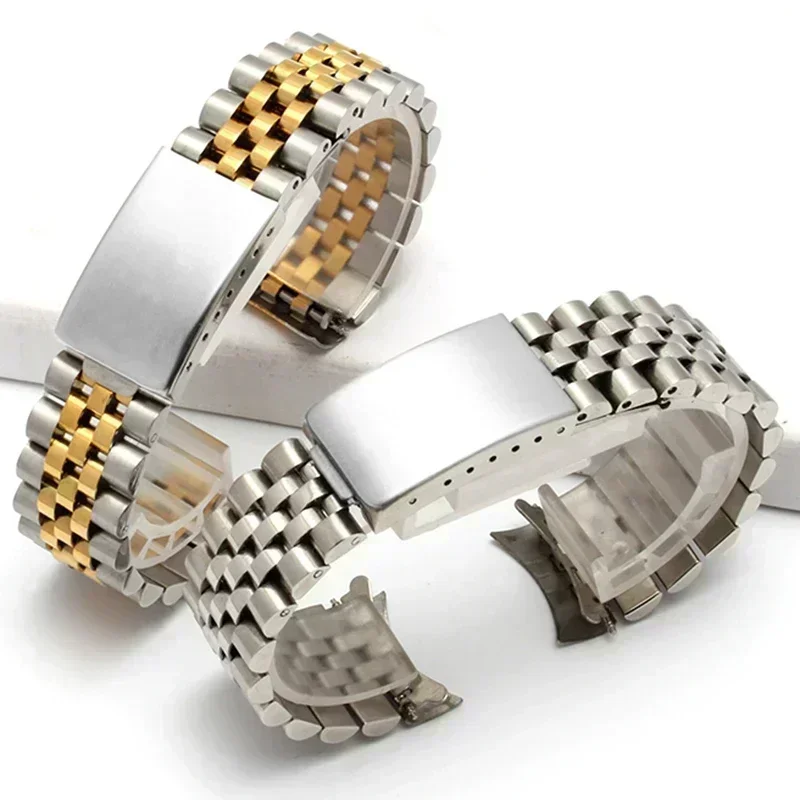 الفاخرة منحني نهاية حزام (استيك) ساعة ل رولكس اليوبيل الفولاذ المقاوم للصدأ سوار إكسسوارات 18 مللي متر 19 مللي متر 20 مللي متر 21 مللي متر حزام معدني 2026