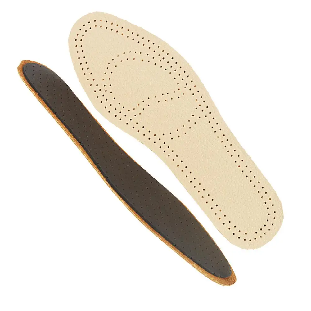 

2 Pairs Cowhide Insoles Breathable Deodorant Sports Shoe Pads Durable Soft Anti-Odor Foot Care